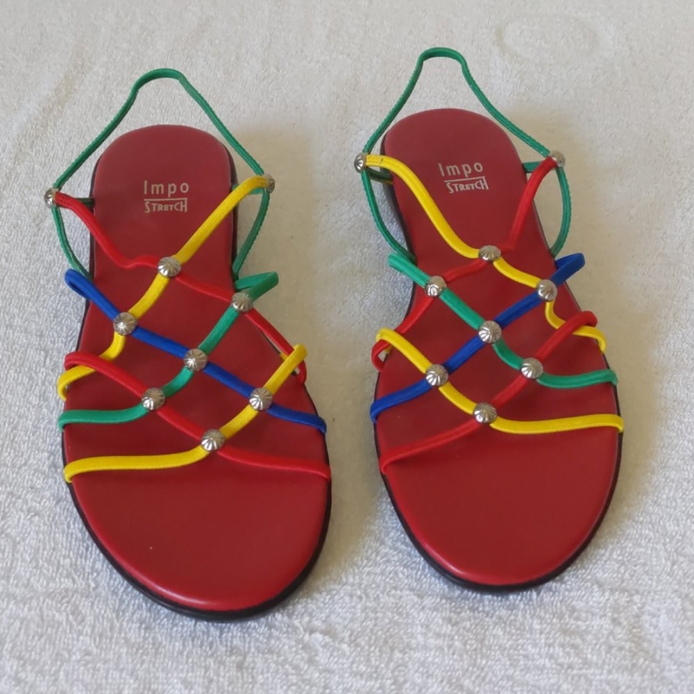 Impo Multicolor Strappy Red Sandals